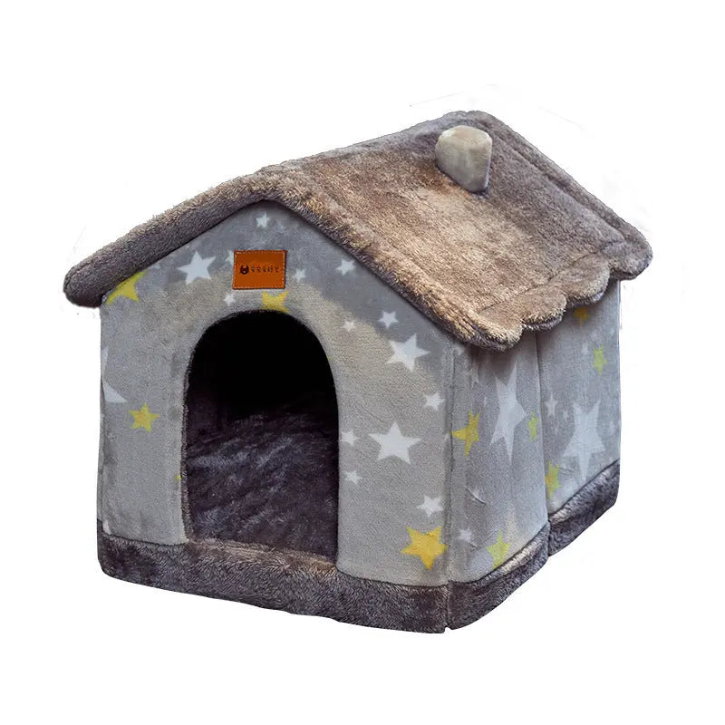 Foldable Dog House Pet Cat Bed Winter Dog Villa Sleep Kennel Removable Nest Warm Enclosed Cave Sofa Pets Supplies My Store